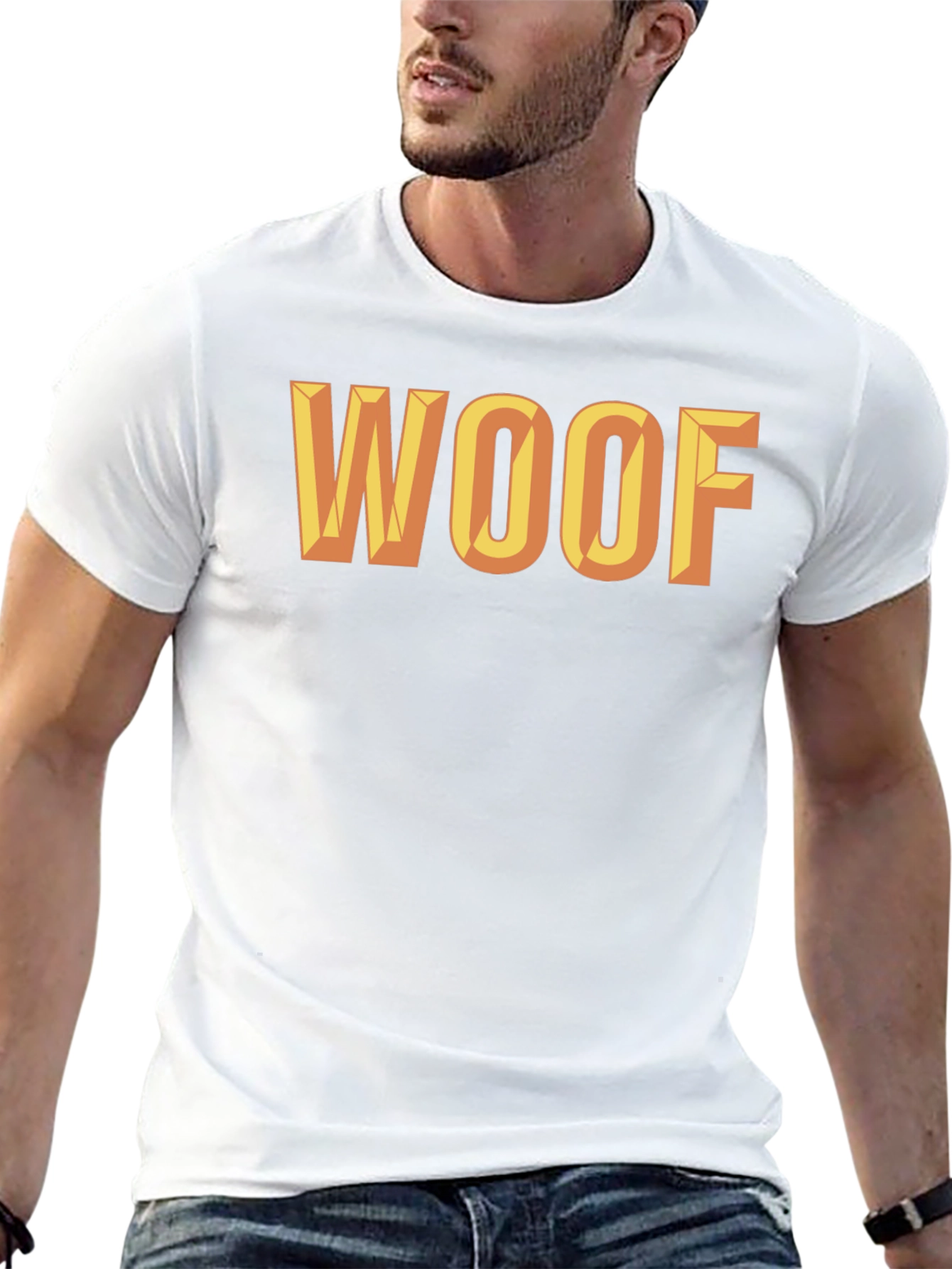 Black WOOF Graphic Tee - Bold Statement Shirt view 13