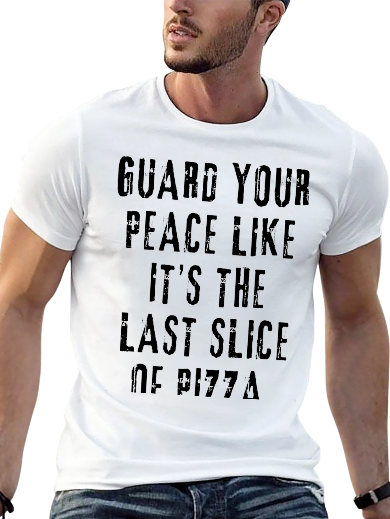 Black Guard Your Peace Like Pizza T-Shirt view 13