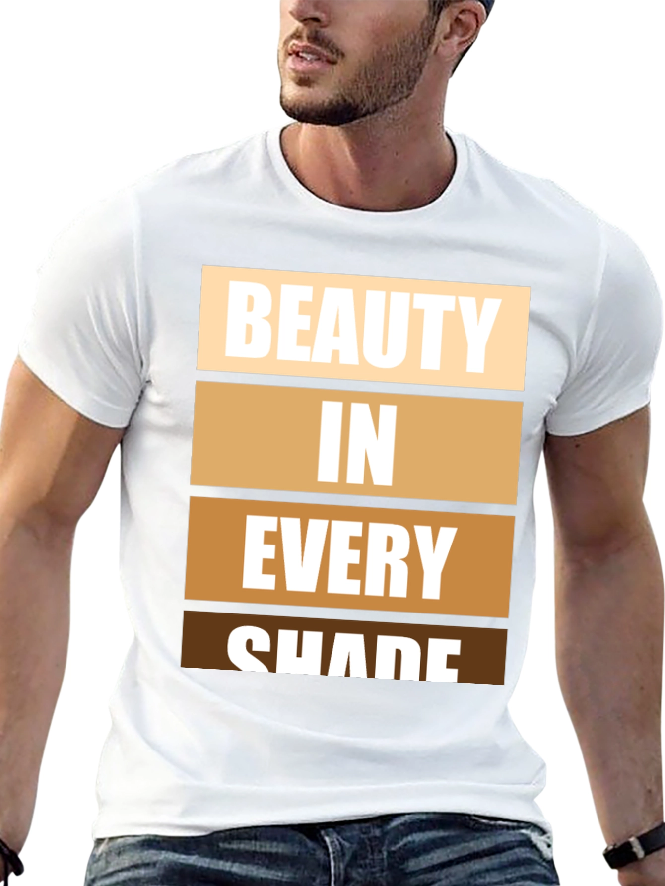 Black Beauty in Every Shade T-Shirt - Diverse Skin Tone Design view 13