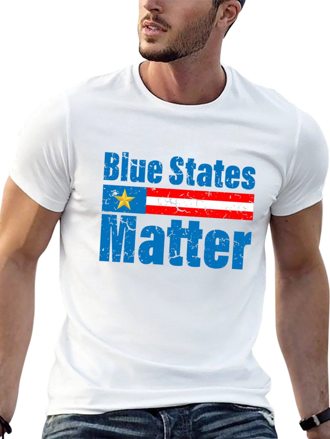 Black Blue States Matter Graphic T-Shirt view 13