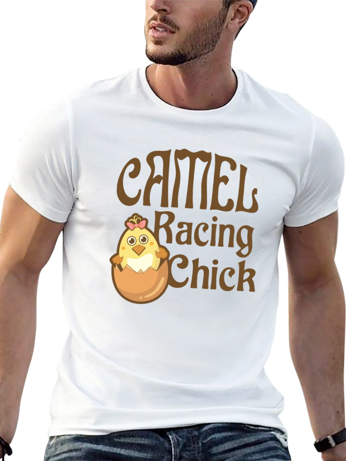 Black Camel Racing Chick Funny T-Shirt view 13