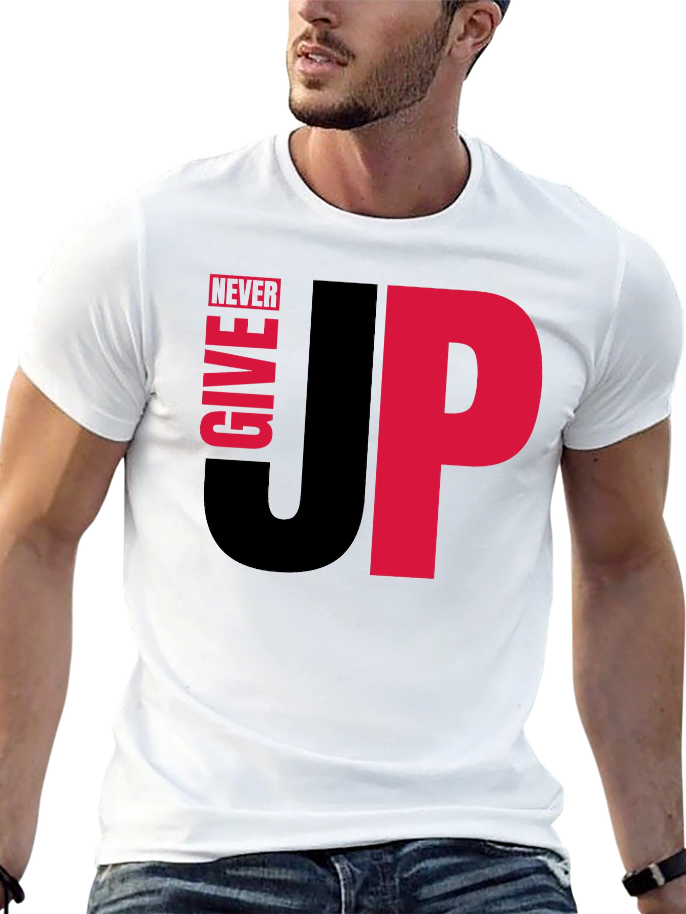 Black Never Give Up Graphic Tee - Motivational Black T-Shirt view 13