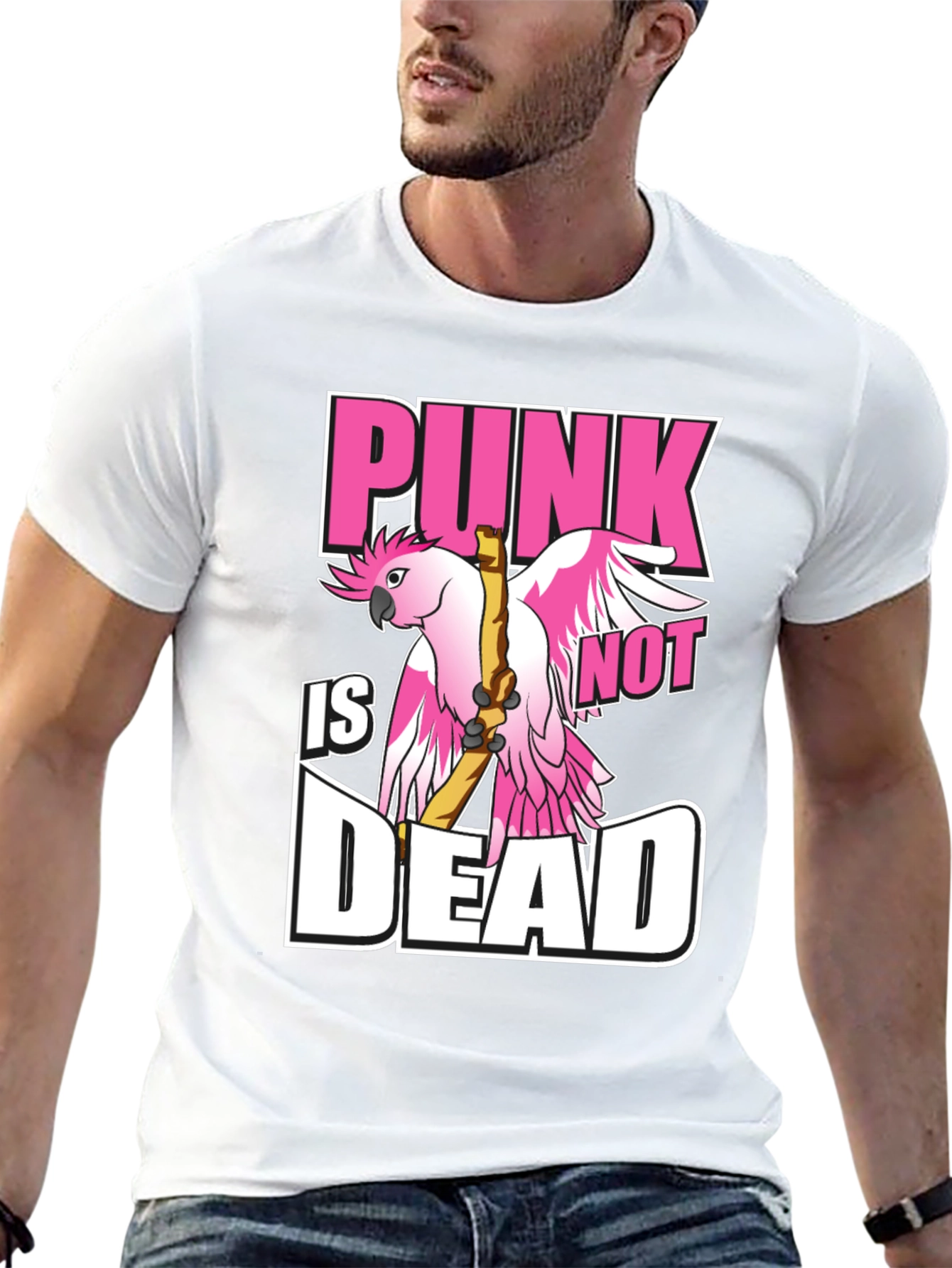 Black Punk Not Dead T-Shirt - Bird Design view 13