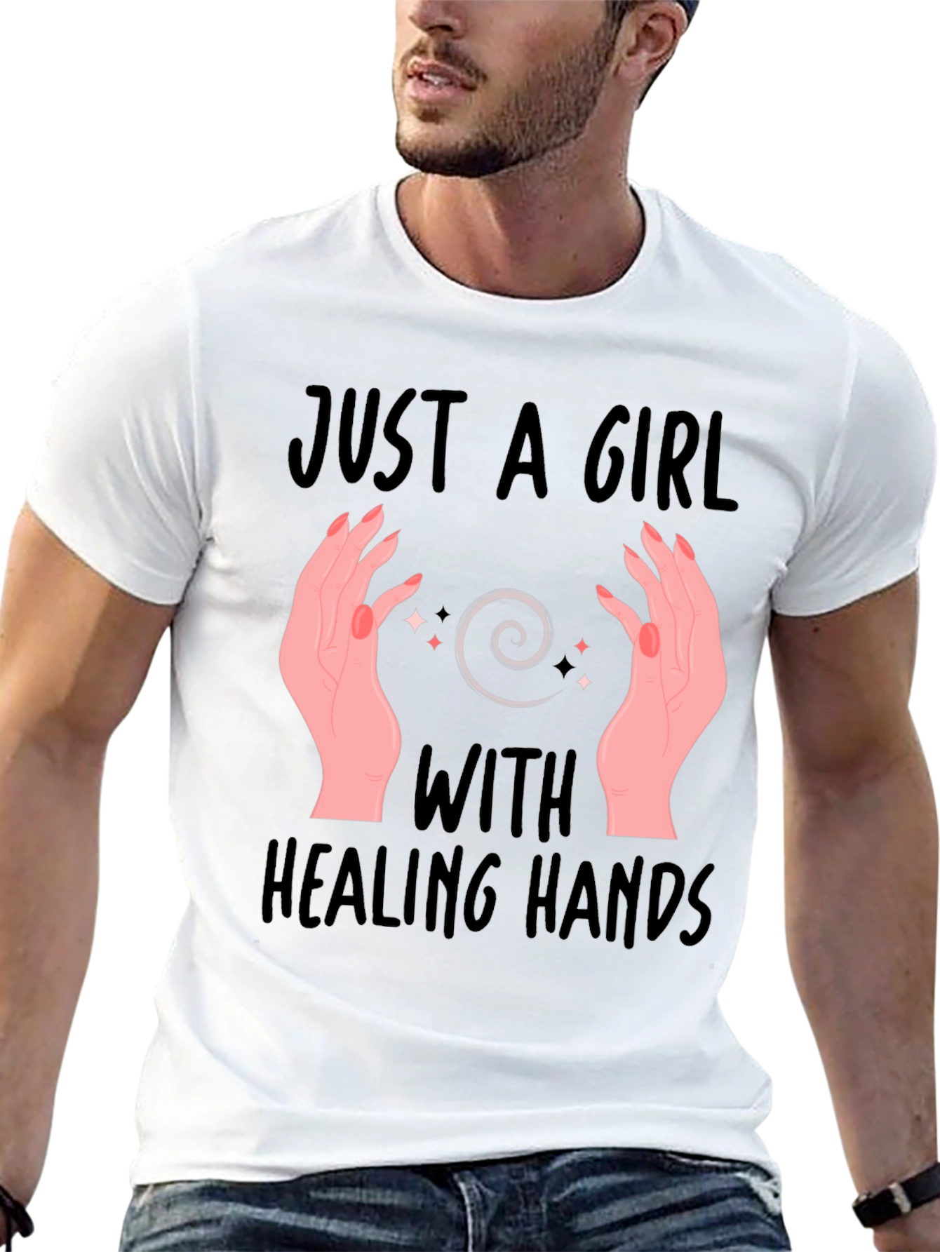 Healing Hands Graphic T-Shirt - Spiritual Design - 13