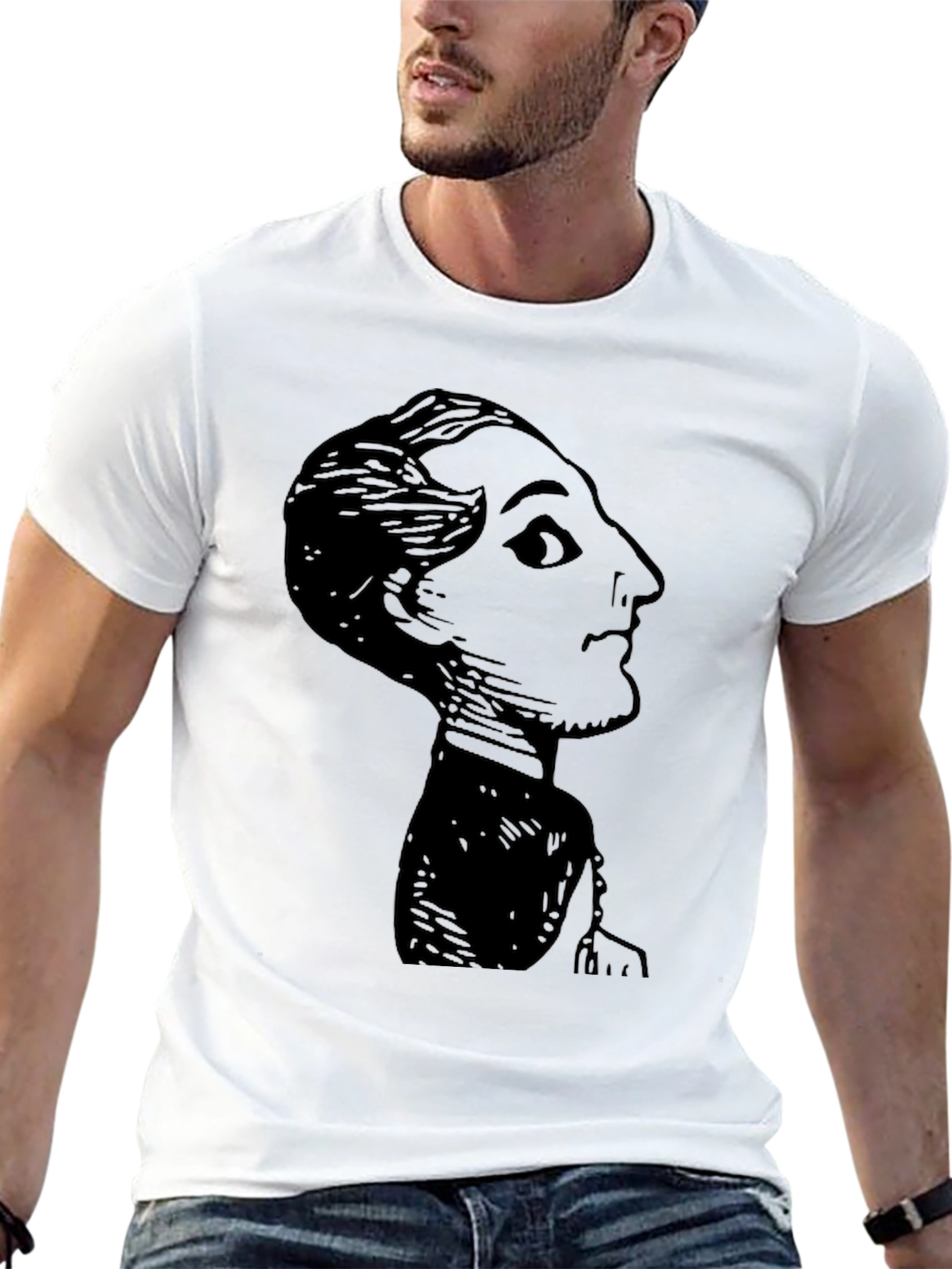 Black Vintage Silhouette Graphic Black T-Shirt view 13