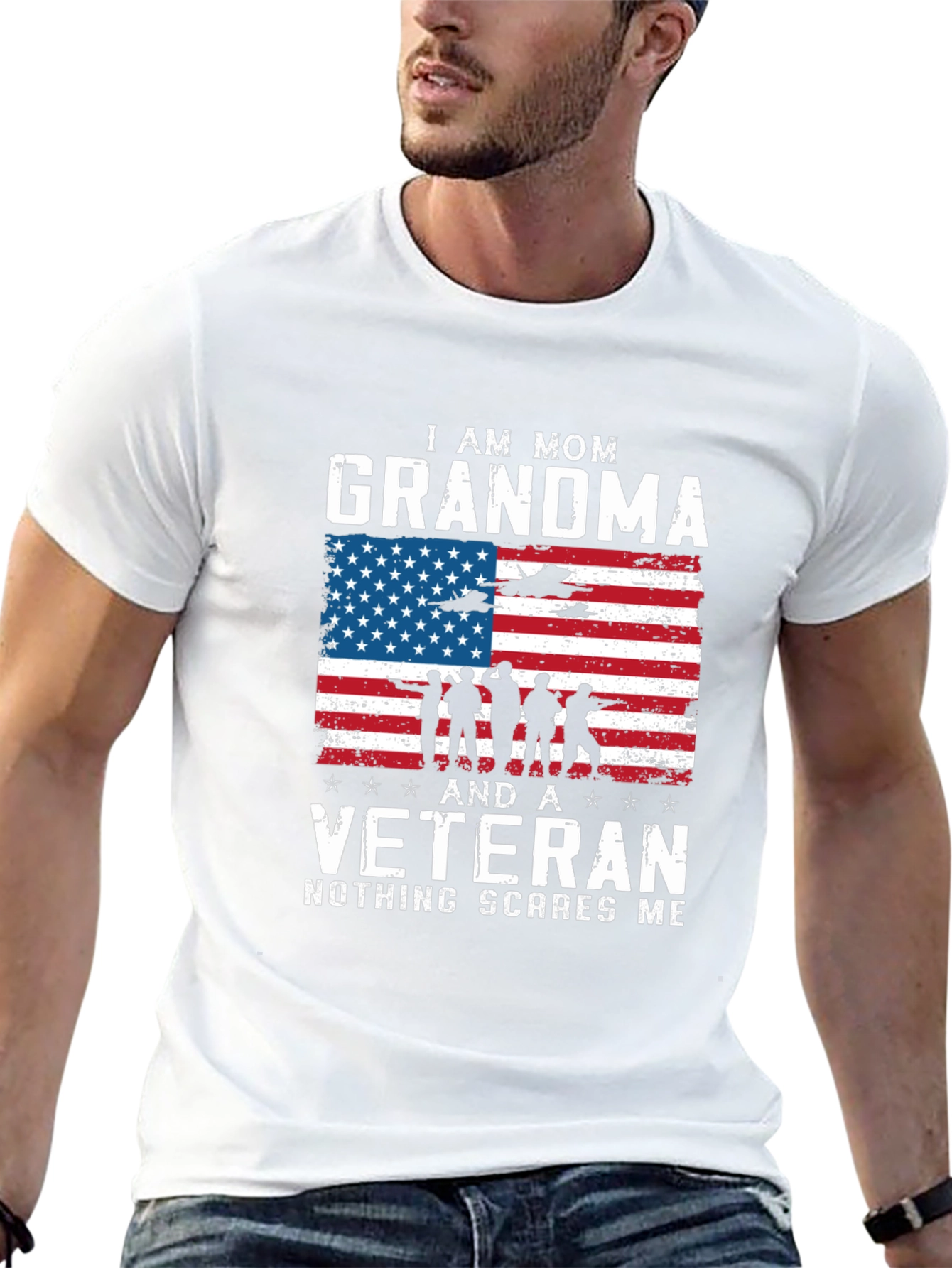 Black Mom Grandma Veteran Graphic Tee view 13