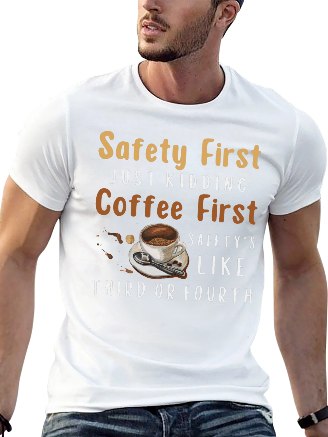 Black Coffee First T-Shirt Funny Sarcastic Novelty Tee view 13