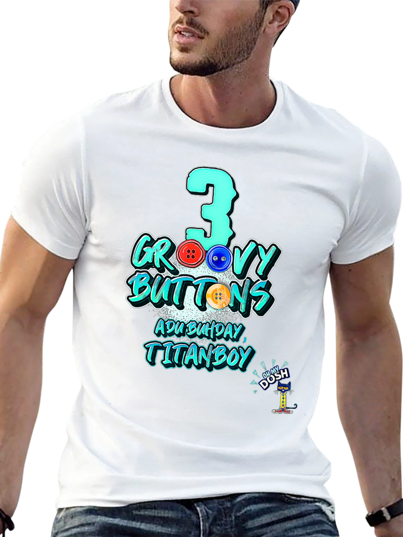 Black Groovy 3 Buttons T-Shirt Birthday Gift view 13