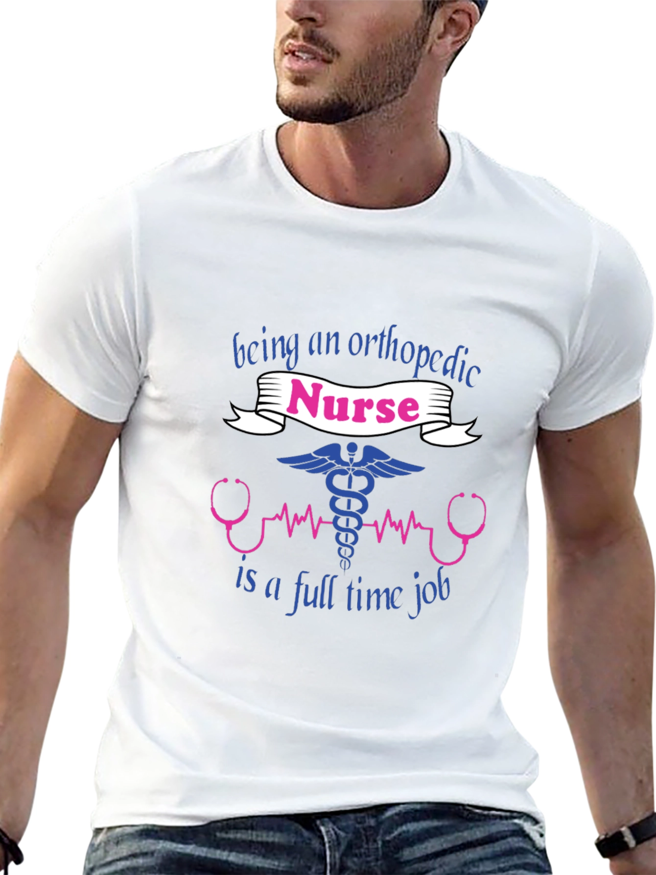 Black Orthopedic Nurse T-Shirt - Full Time Job Tee view 13