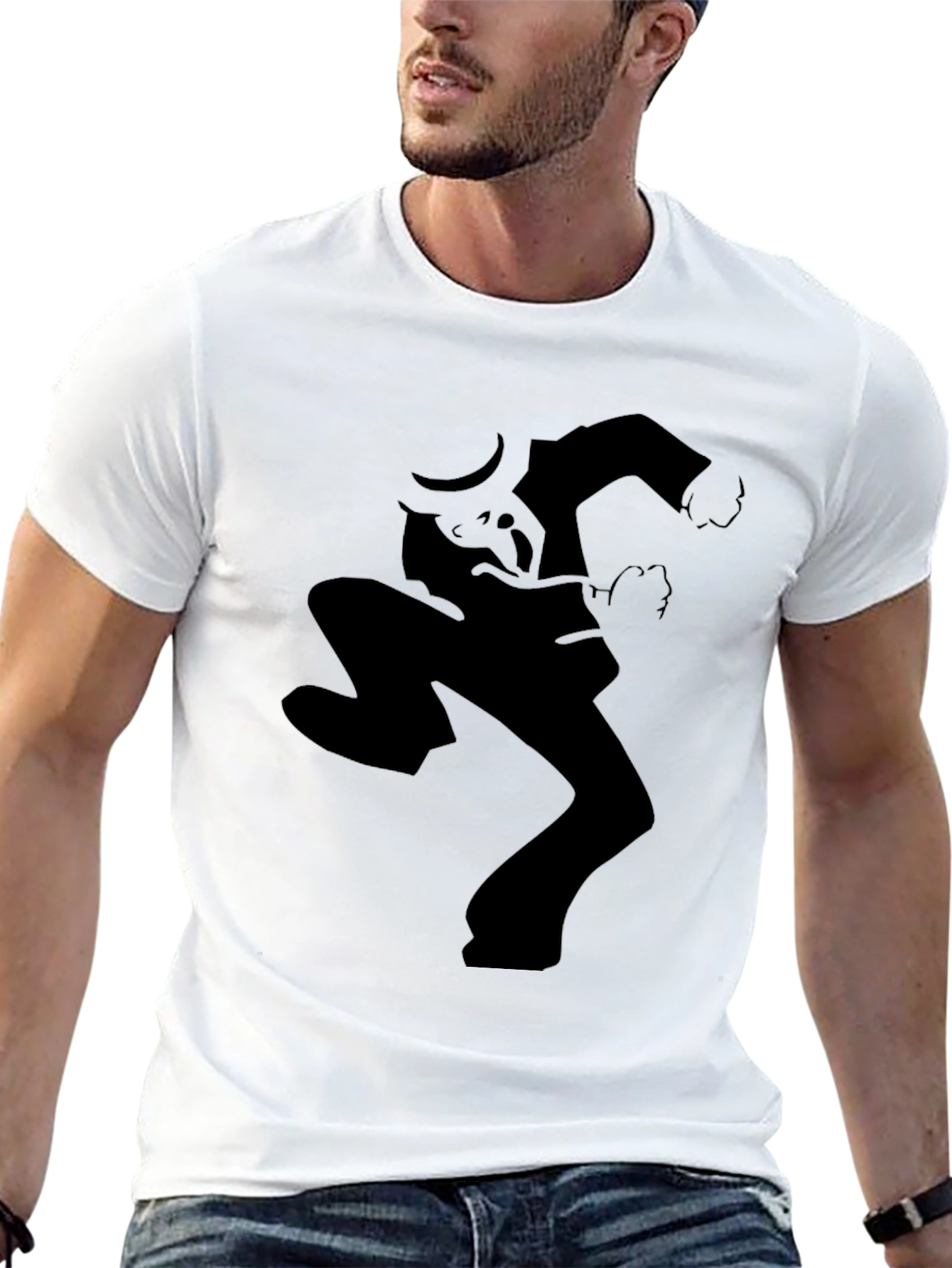 Black Silhouette Dance Graphic Tee - Black Casual Style view 13