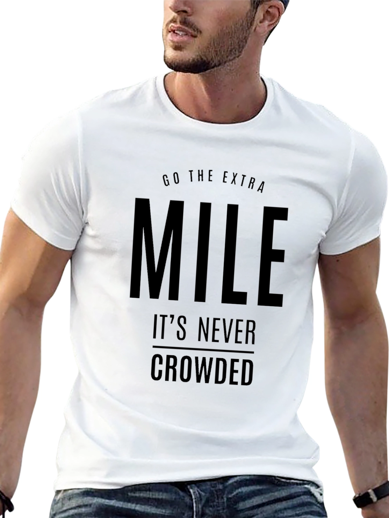 Black Go The Extra Mile Black Graphic Tee view 13