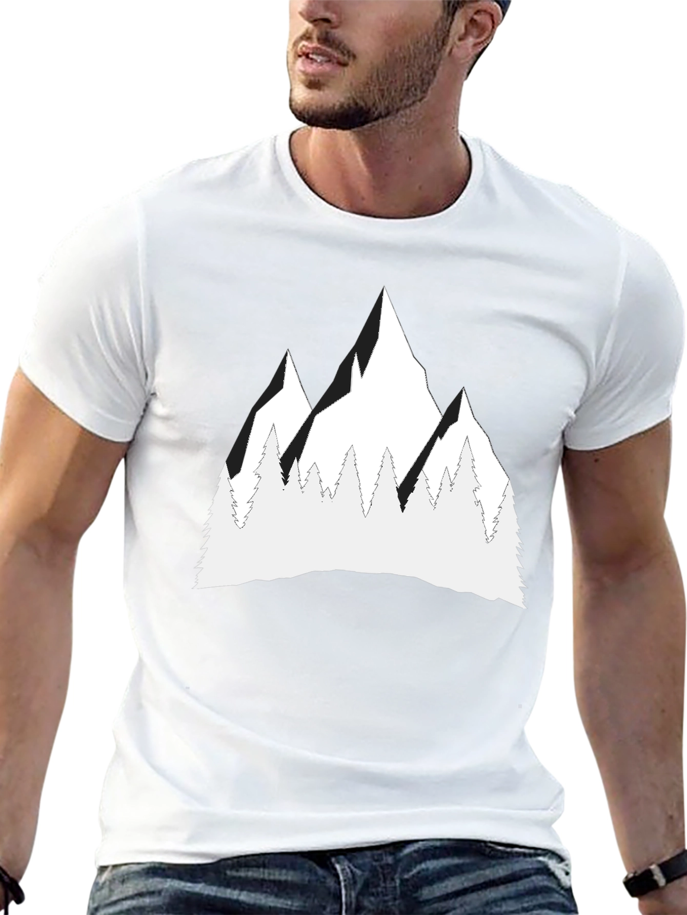 Black Mountain Peak Graphic Tee - Stylish Black T-Shirt view 13