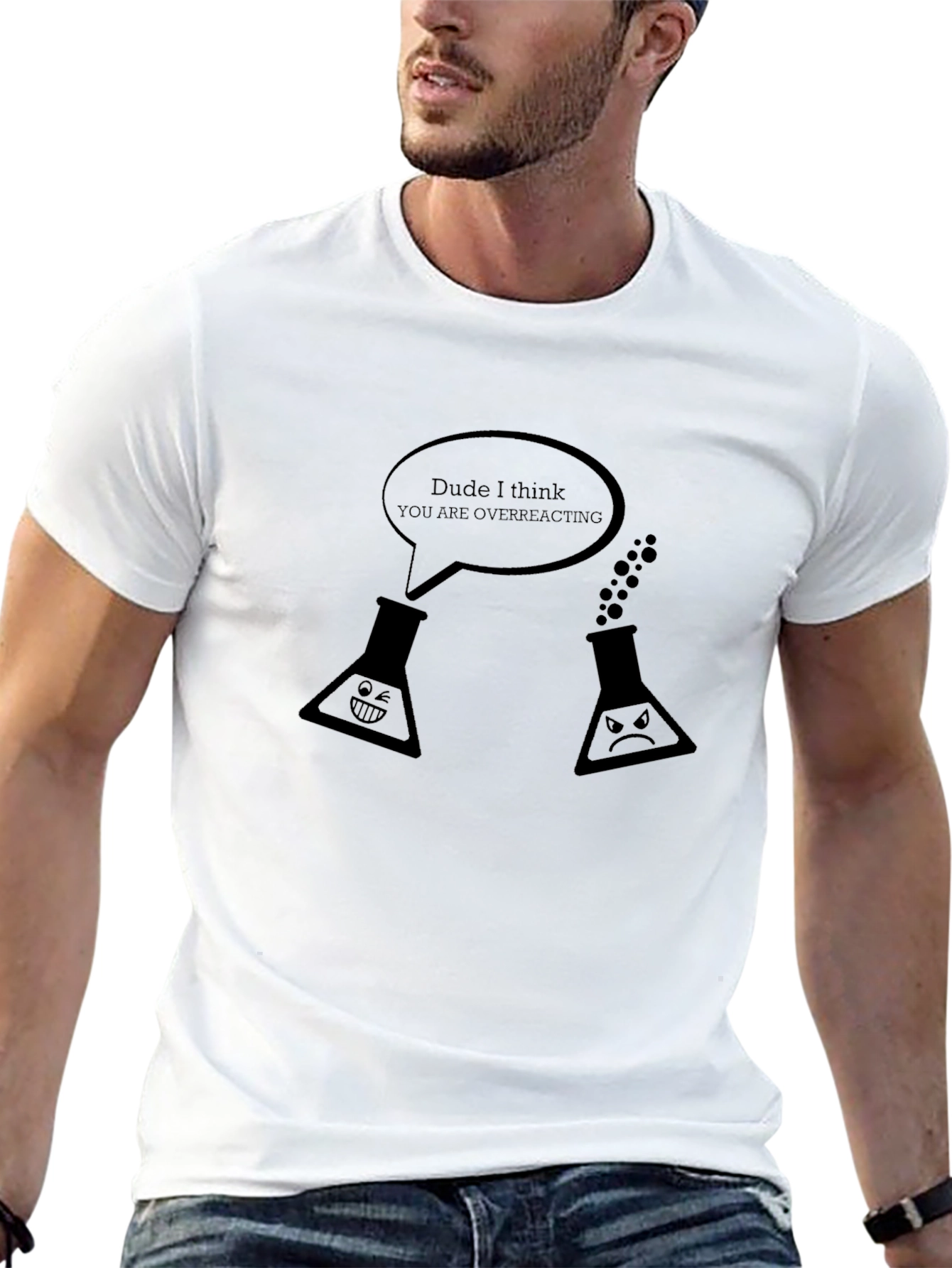 Black Funny Chemistry T-Shirt - Overreacting Science Tee view 13