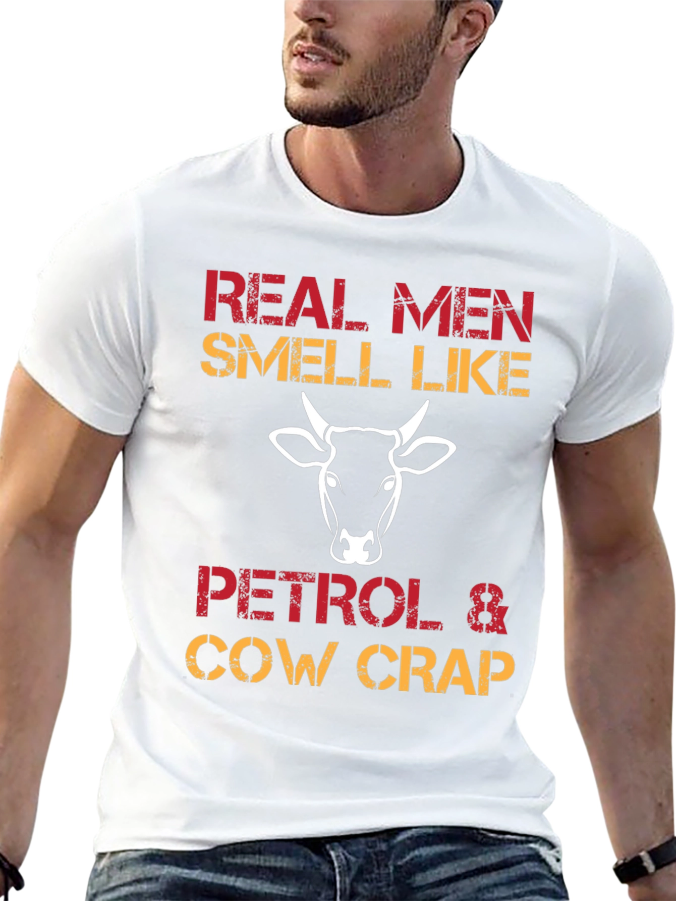 Black Real Men Petrol & Cow Crap Graphic Tee view 13