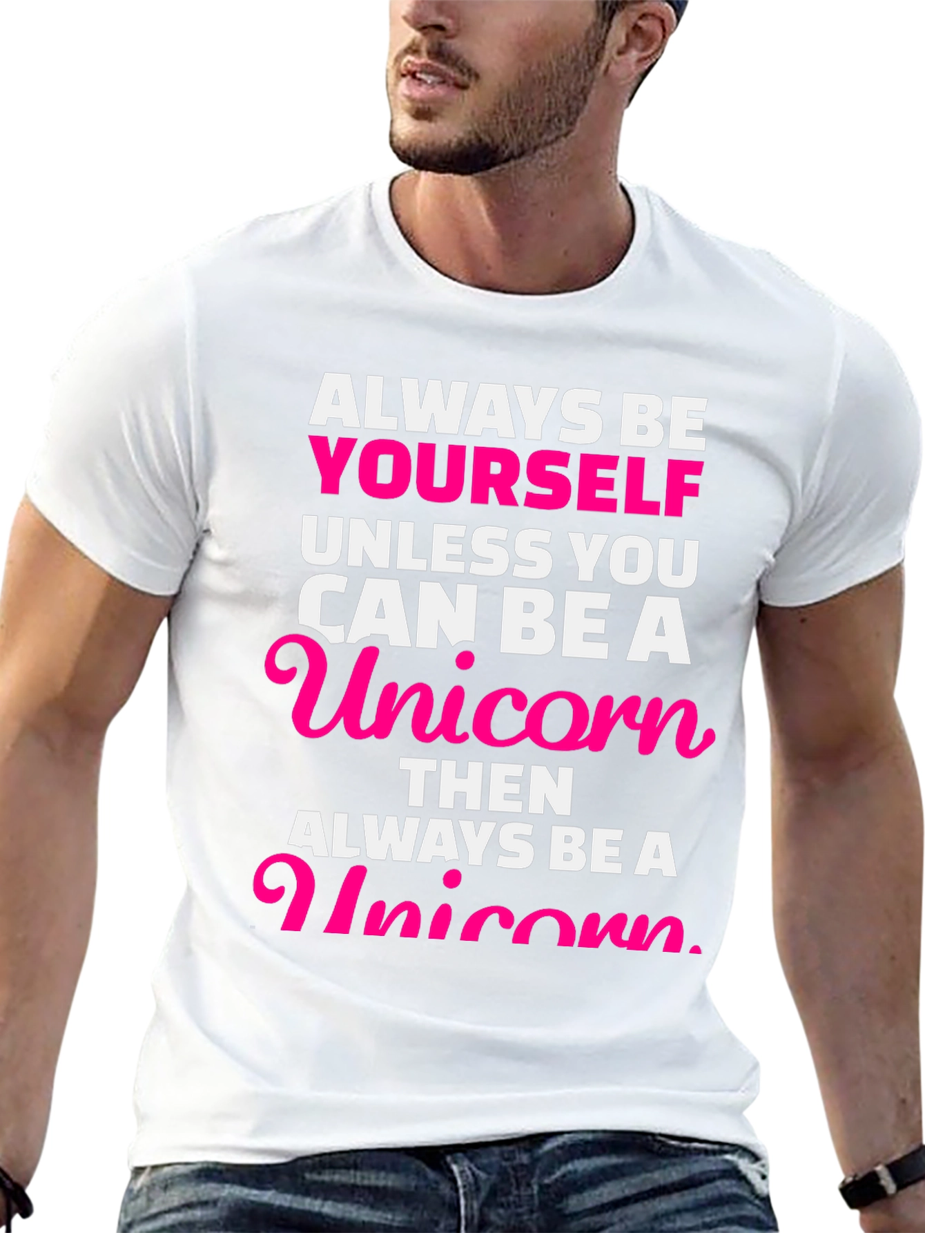 Black Always Be Yourself Unicorn Graphic Tee view 13