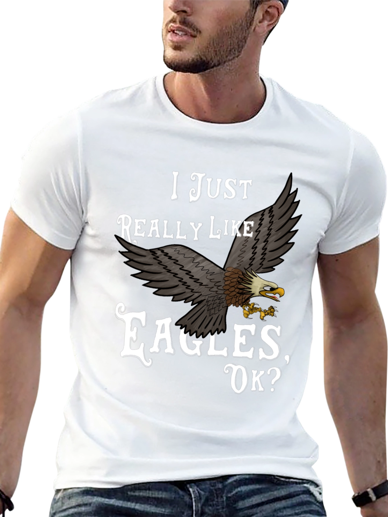 Black I Just Really Like Eagles T-Shirt view 13