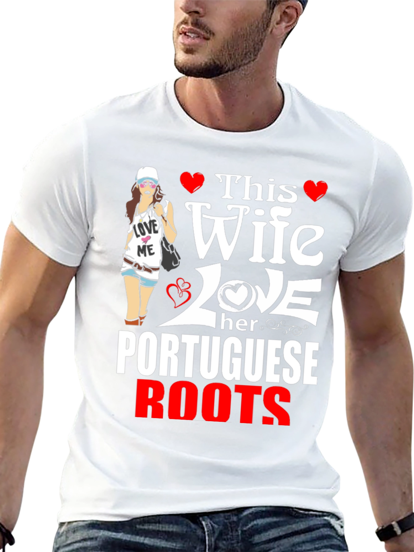 Black Wife Loves Portuguese Roots T-Shirt view 13