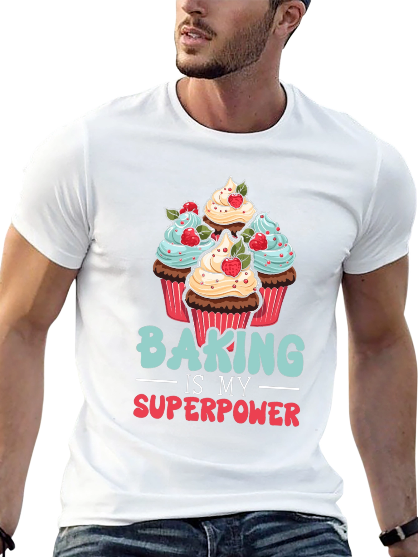 Black Baking is My Superpower Graphic T-Shirt view 13