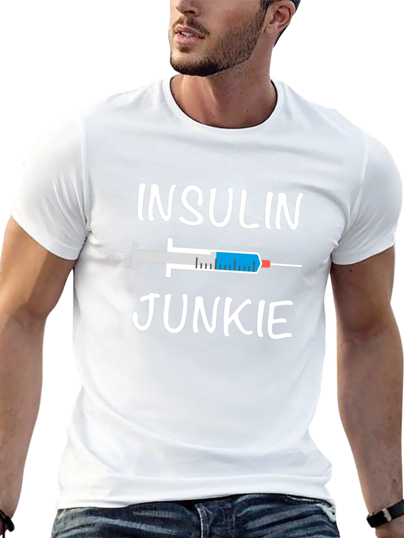 Black Insulin Junkie T-Shirt - Diabetic Awareness Tee view 13