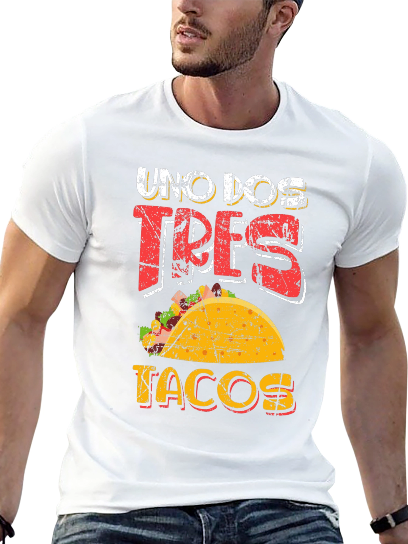 Black Uno Dos Tres Tacos Graphic T-Shirt view 13