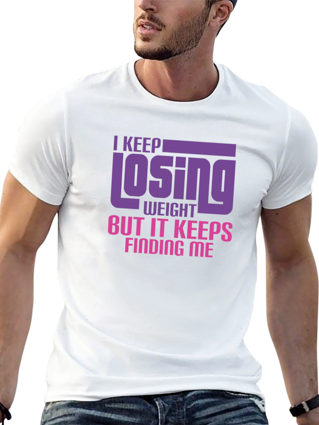 Black Funny Weight Loss T-Shirt - Losing Weight Humor view 13
