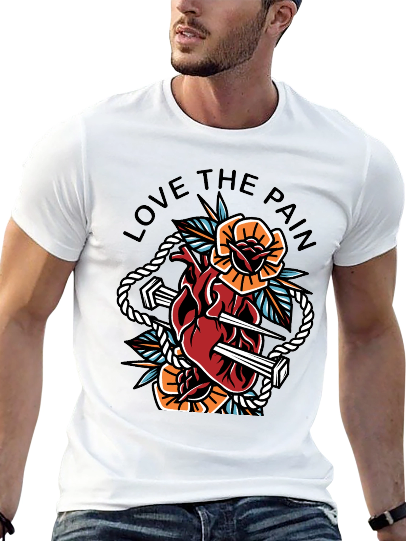 Black Love the Pain Graphic Tee view 13