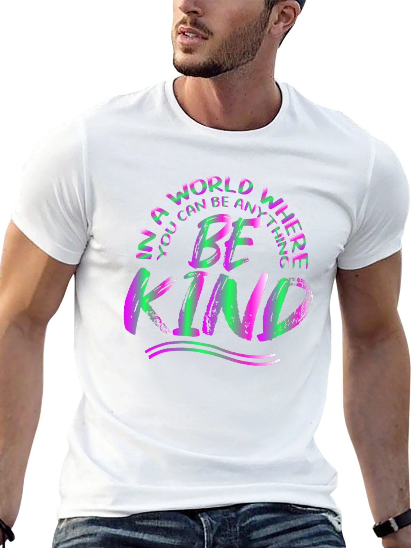 Black Be Kind T-Shirt - Colorful Graphic Tee view 13