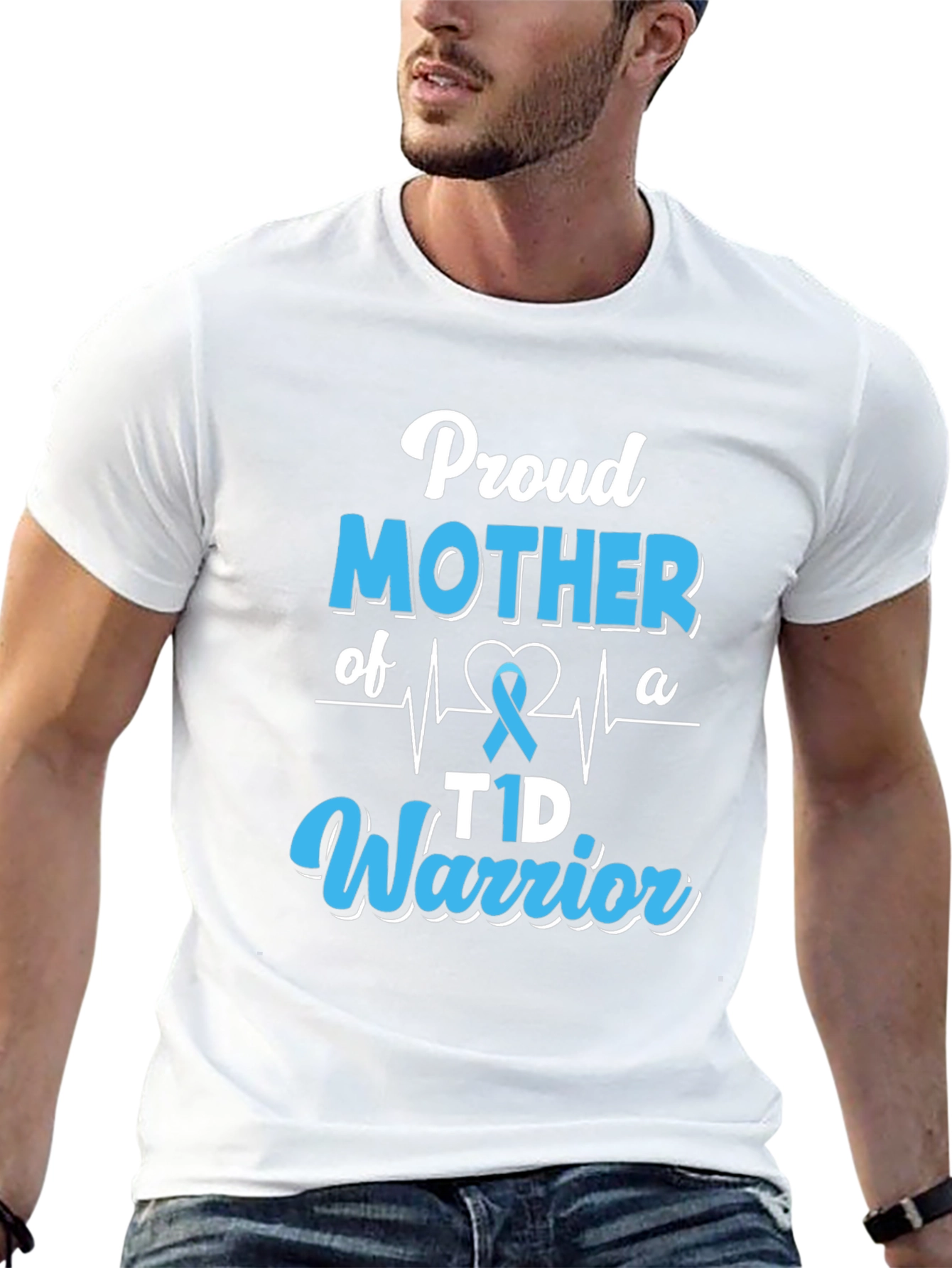 Black Proud Mother of a T1D Warrior Black T-Shirt view 13