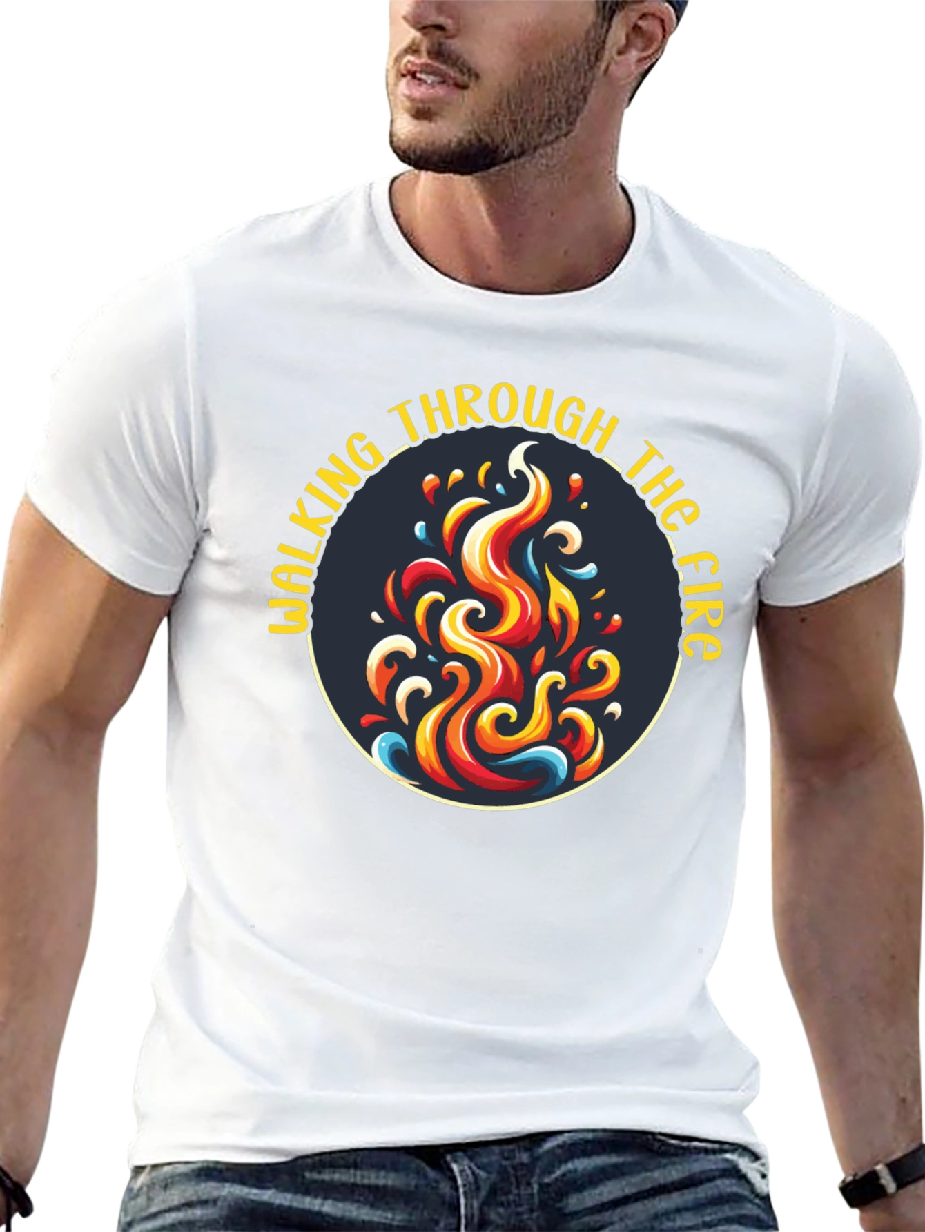 Black Walking Through the Fire Graphic T-Shirt view 13