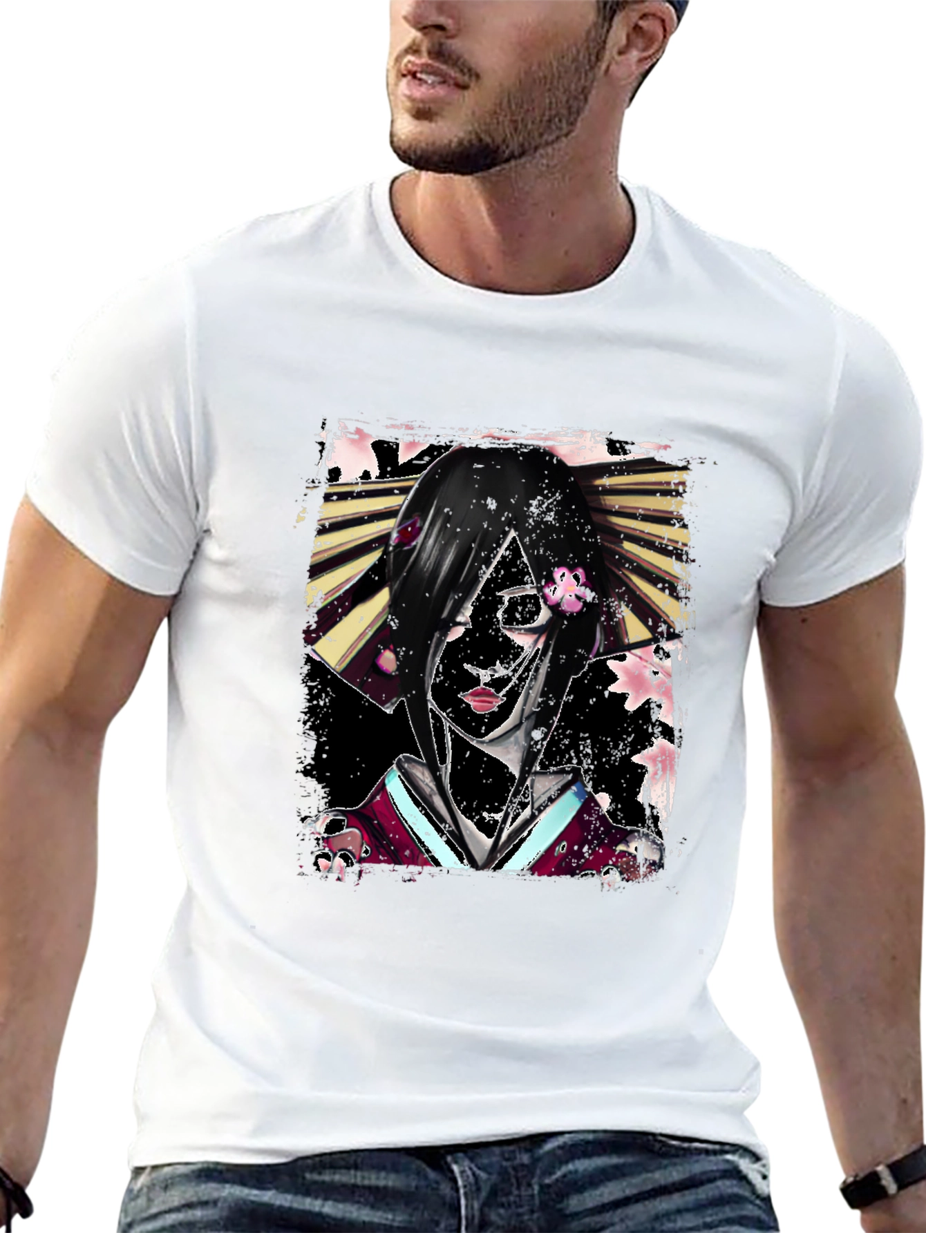 Black Geisha Graphic Black T-Shirt view 13