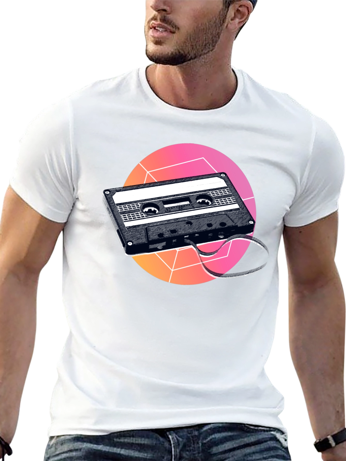 Black Retro Cassette Tape Graphic T-Shirt - Black view 13