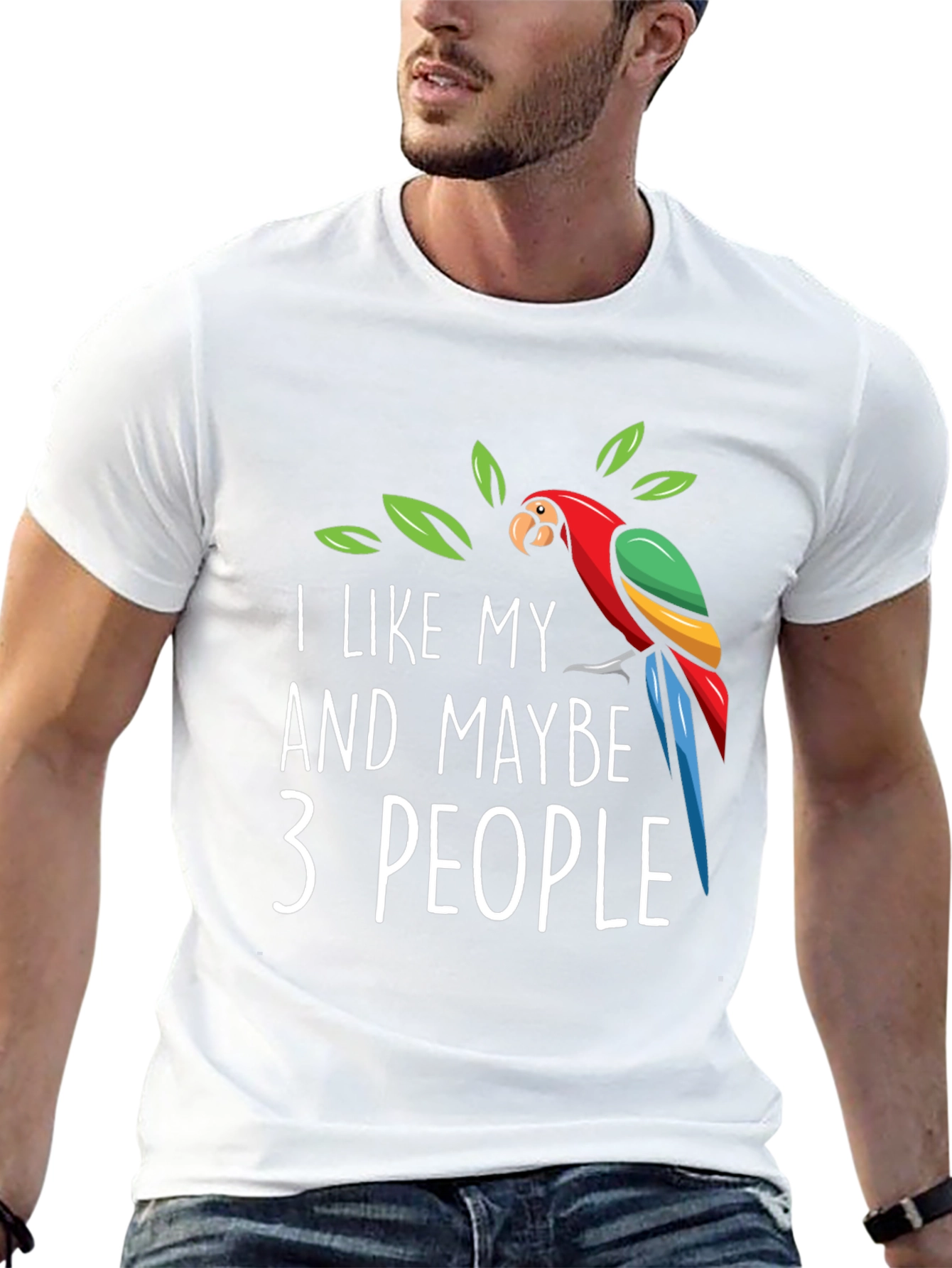 Black I Like My Parrot and Maybe 3 People - Graphic Tee view 13