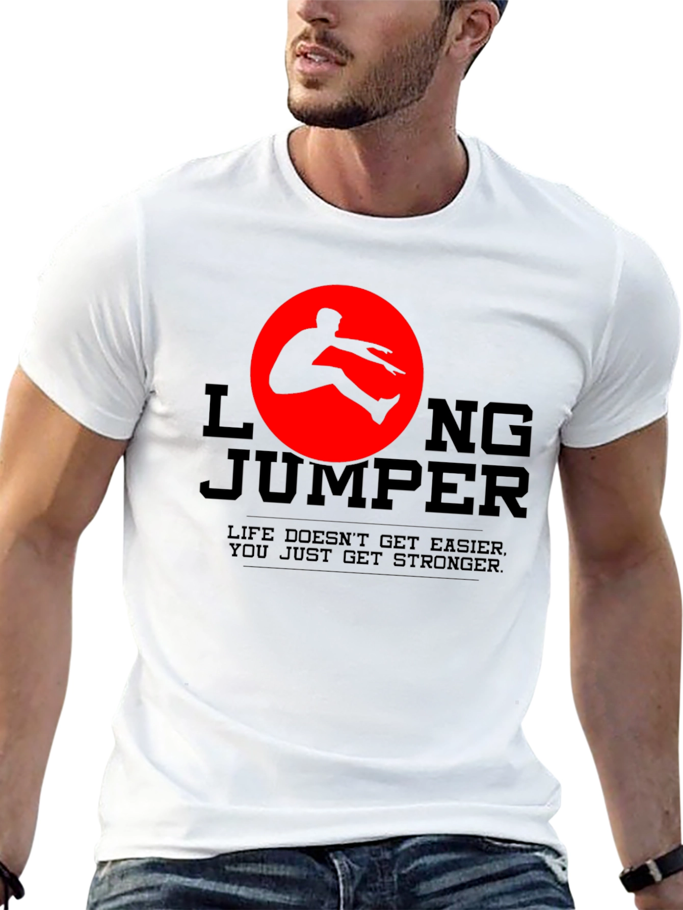Black Long Jumper Graphic Tee - Life Gets Stronger view 13
