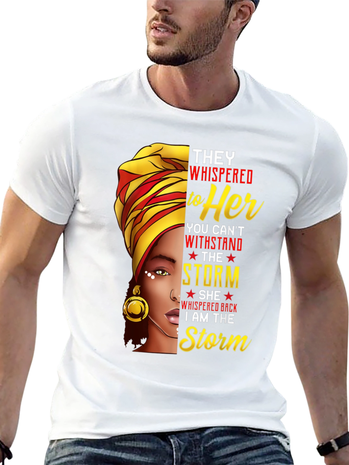 Black Empowered Woman Graphic T-Shirt - I Am The Storm view 13