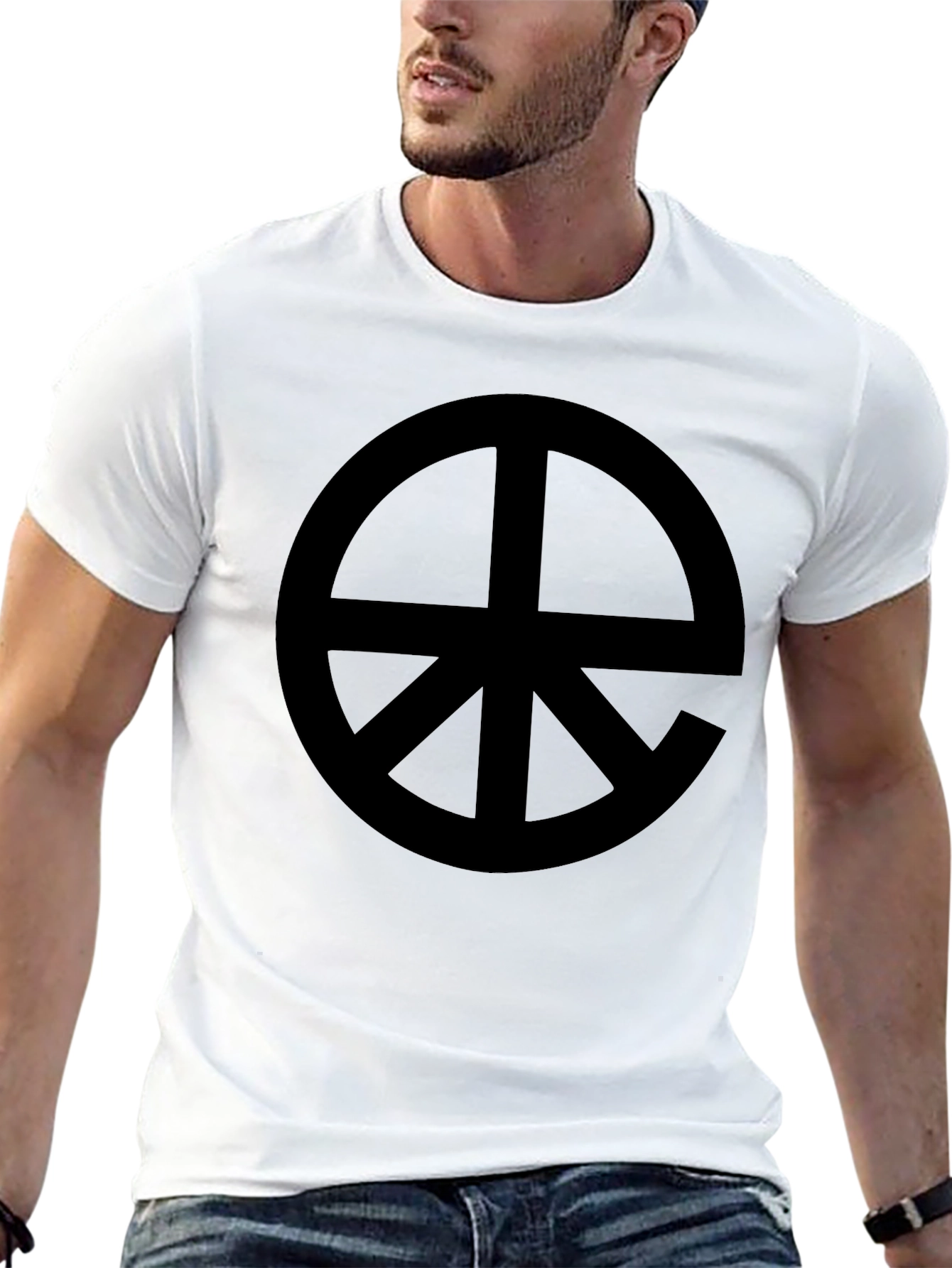 Black Symbolic Graphic Tee - Black Cotton Blend view 13