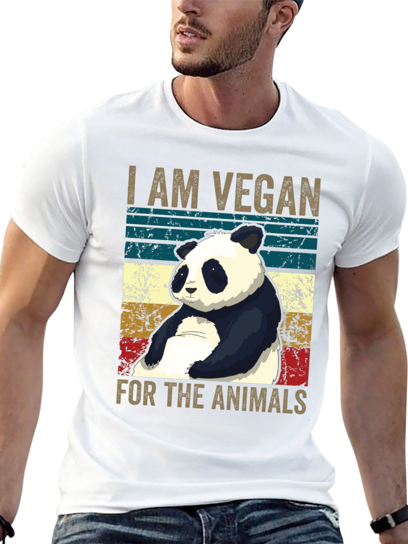 Black Vegan Panda Graphic Tee - Animal Lover T-Shirt view 13