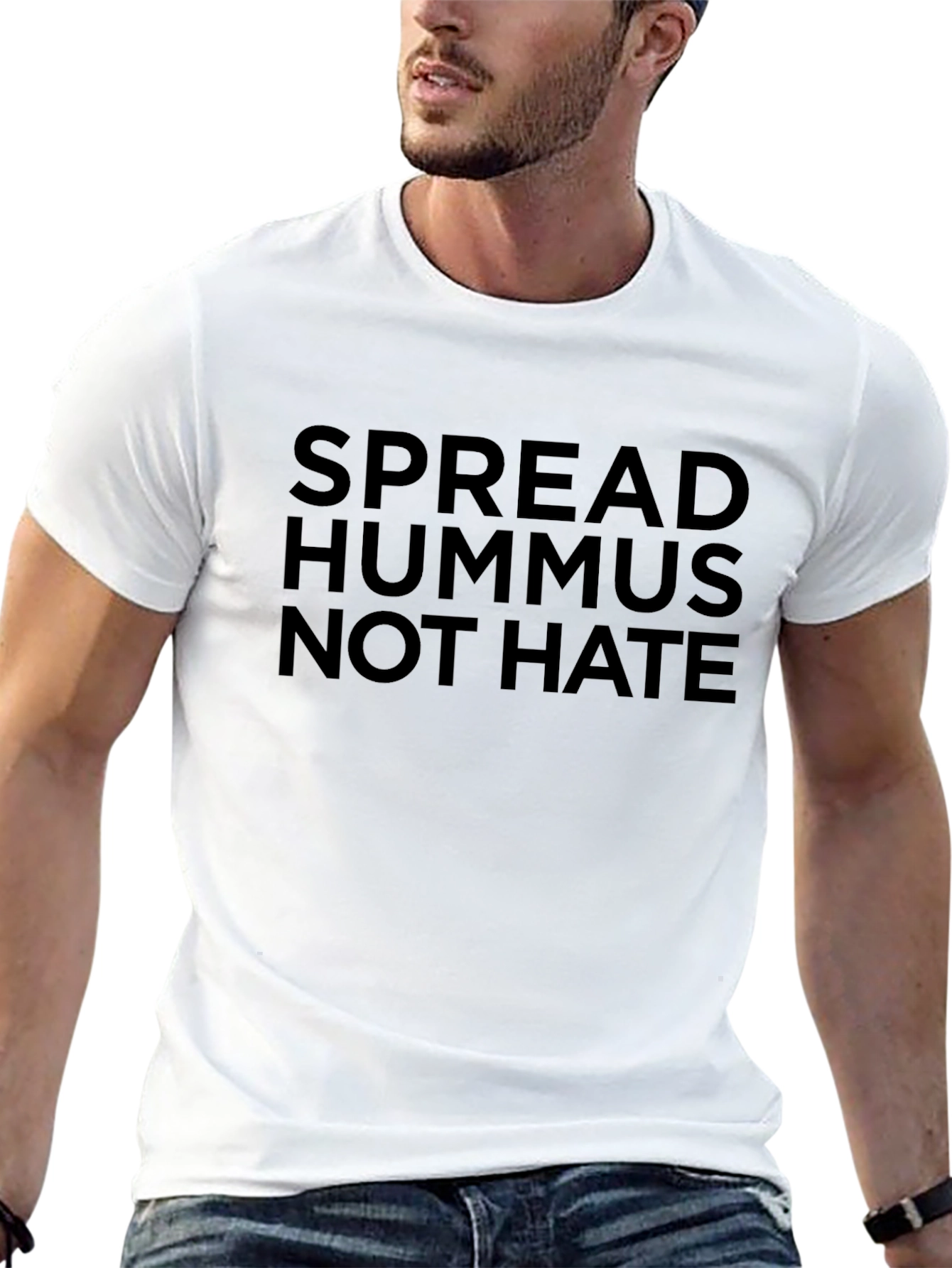 Black Spread Hummus Not Hate Black Graphic Tee view 13