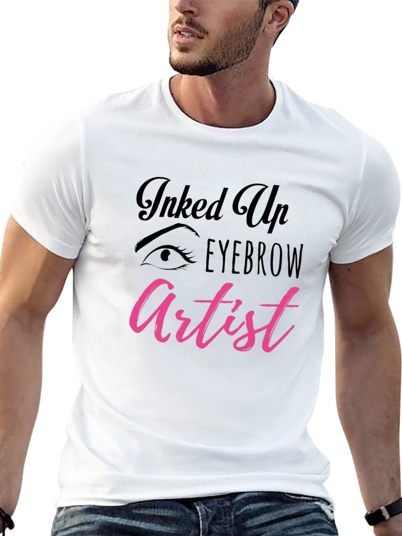 Black Inked Up Eyebrow Artist T-Shirt view 13