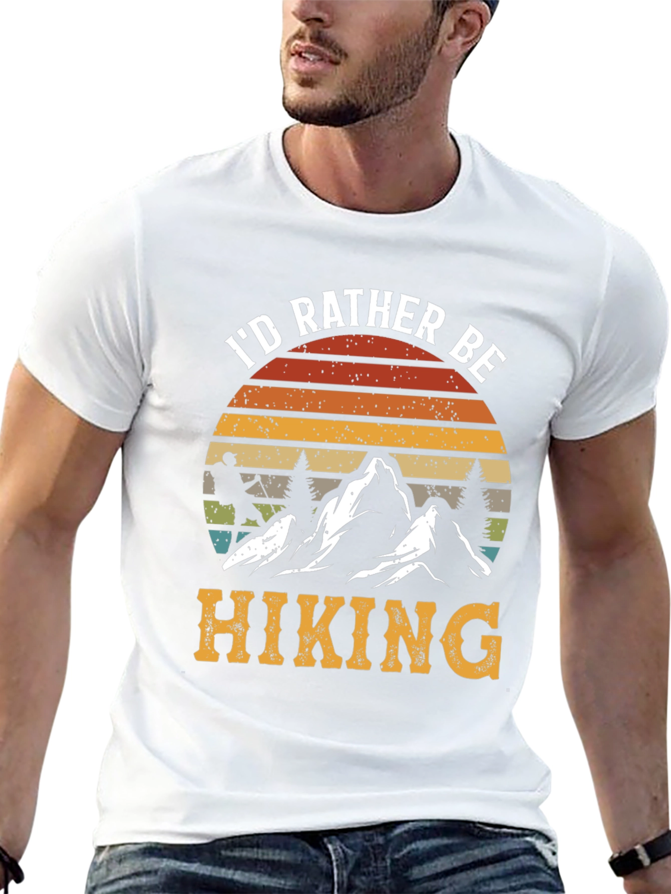 Black I'd Rather Be Hiking Graphic Tee - Outdoor Adventure Shirt view 13