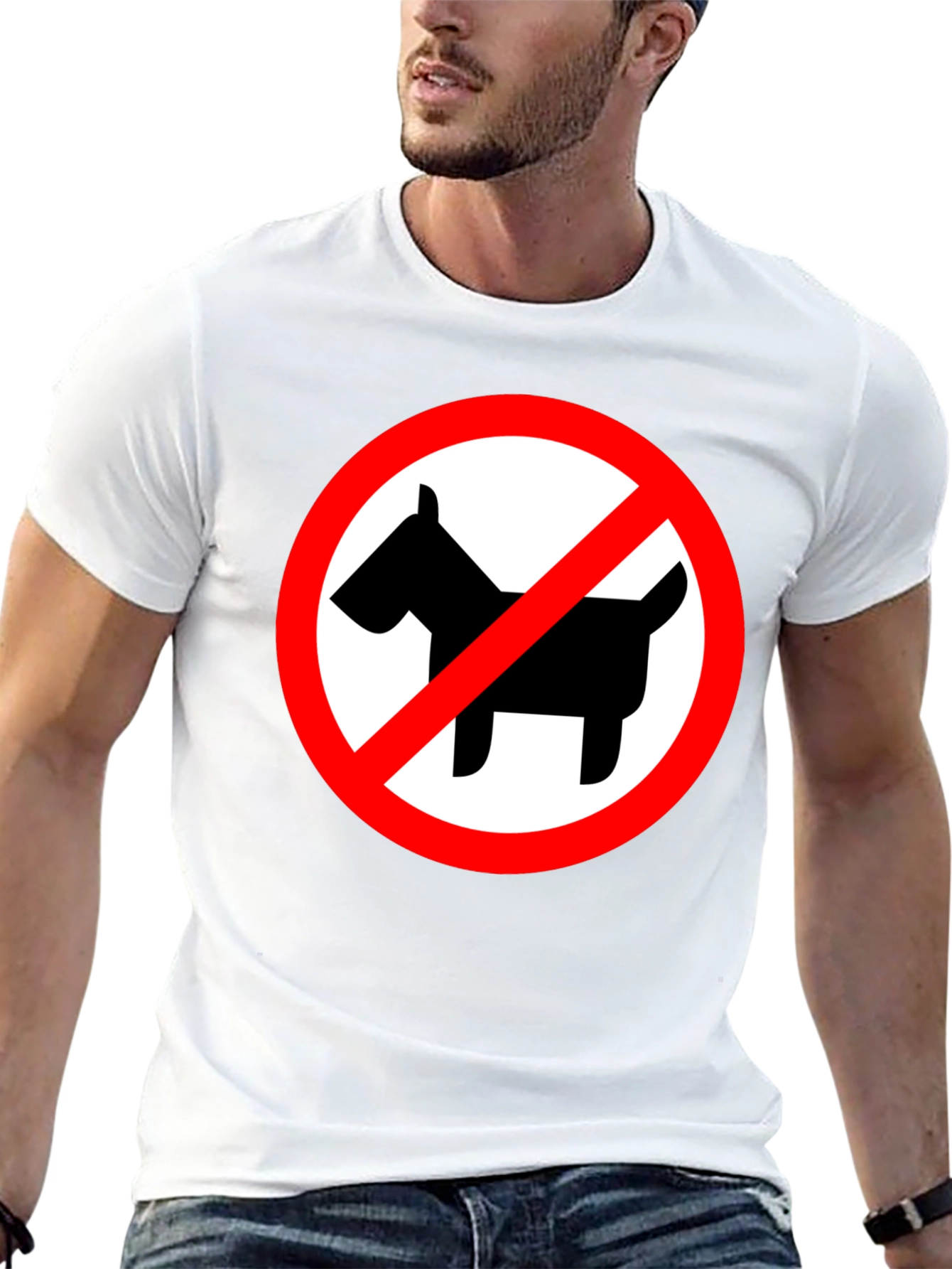 Black No Dogs Allowed Black Crew Neck T-Shirt view 13