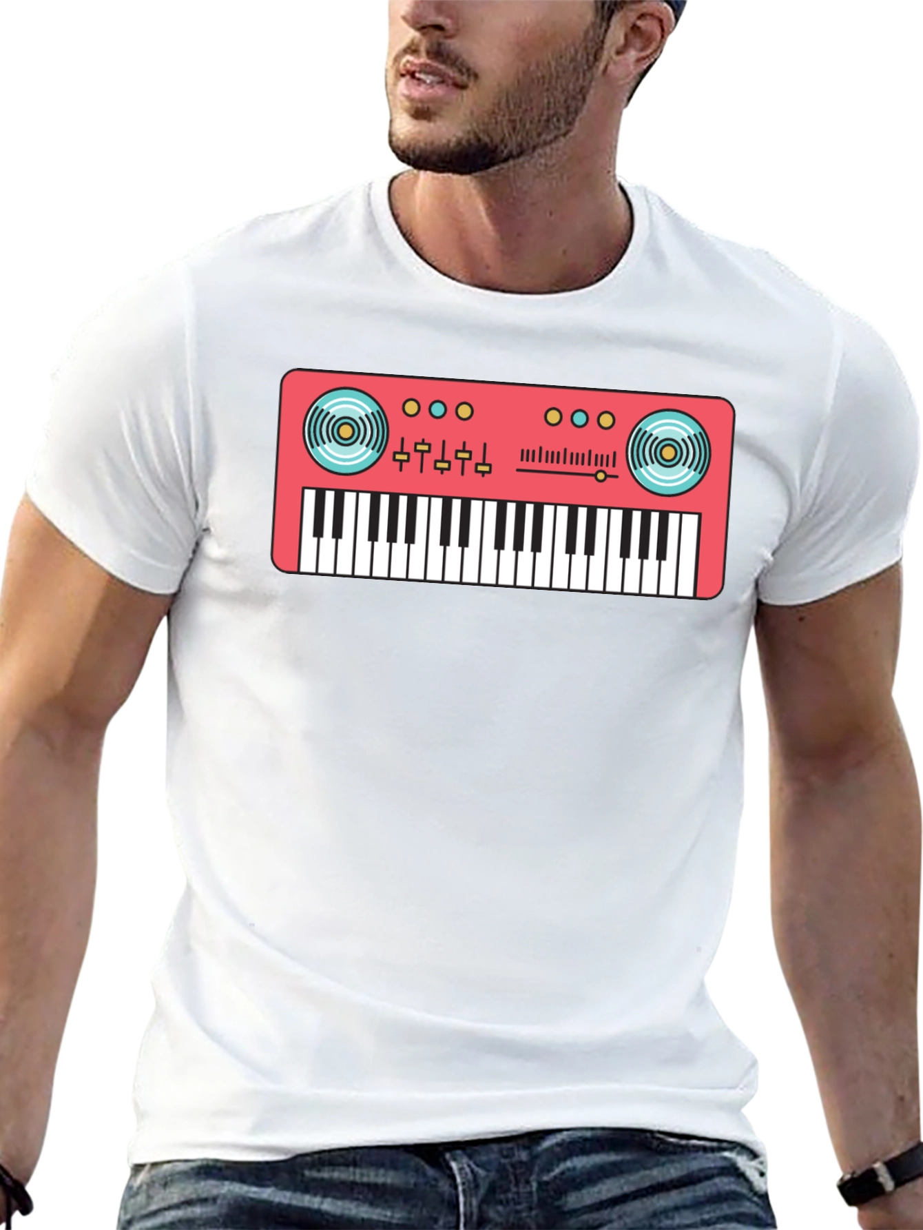 Black Synth Graphic T-Shirt - Retro Music Tee view 13