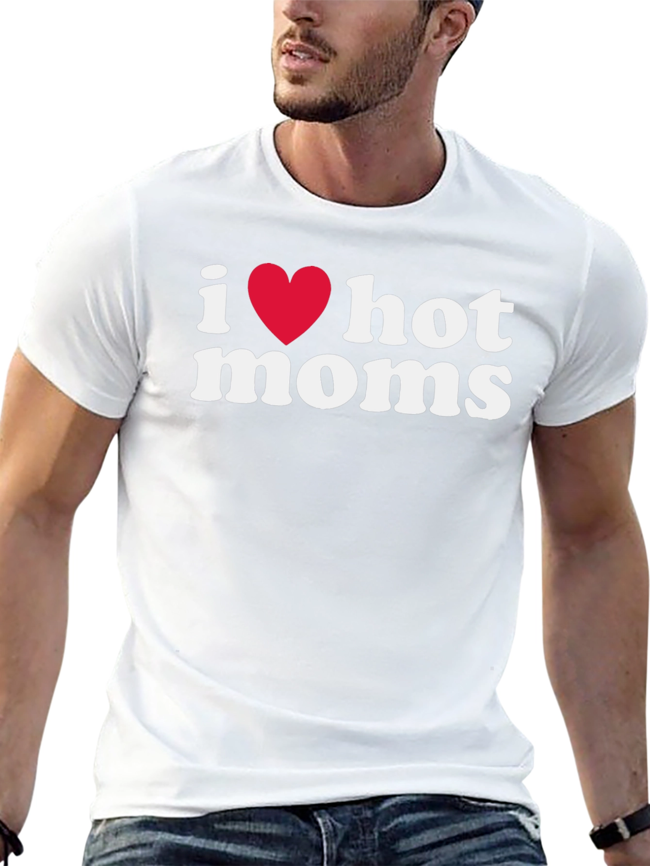 Black I Heart Hot Moms Graphic Tee - Black view 13