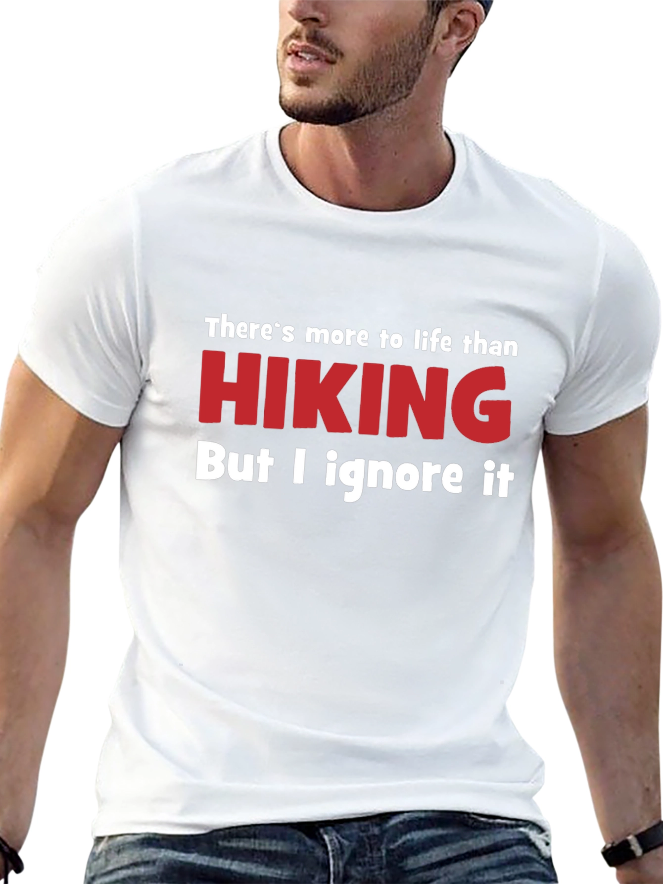 Black Funny Hiking T-Shirt - Ignore Life view 13