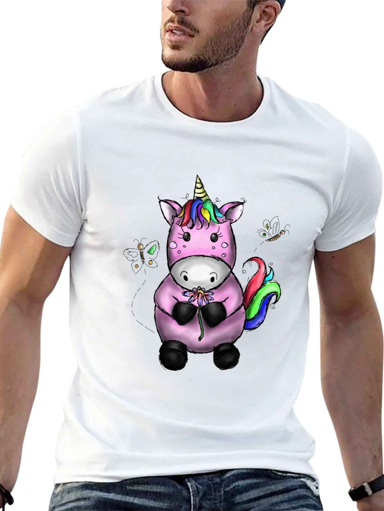 Black Unicorn Graphic Black T-Shirt view 13