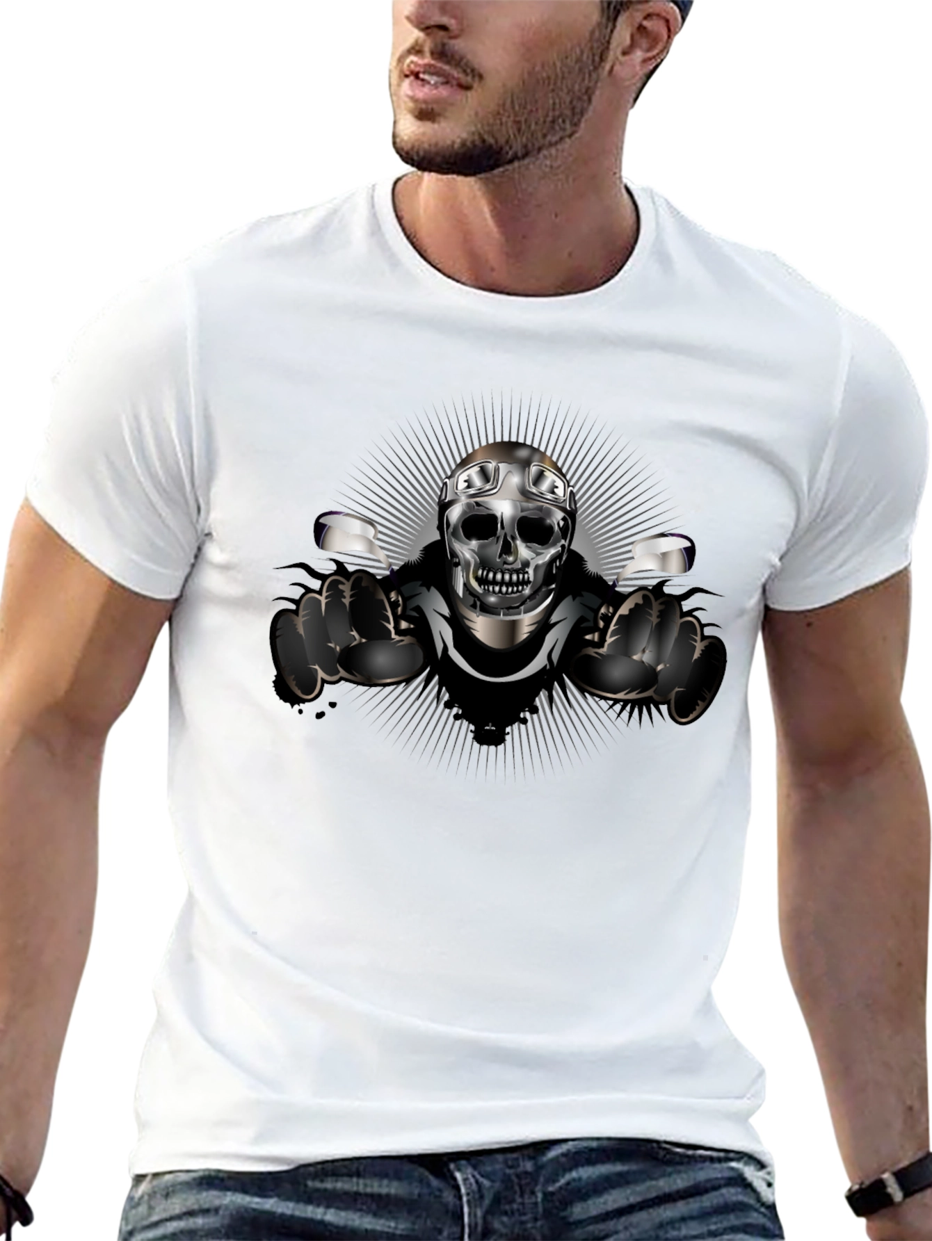 Black Skull Biker T-Shirt - Ride or Die view 13