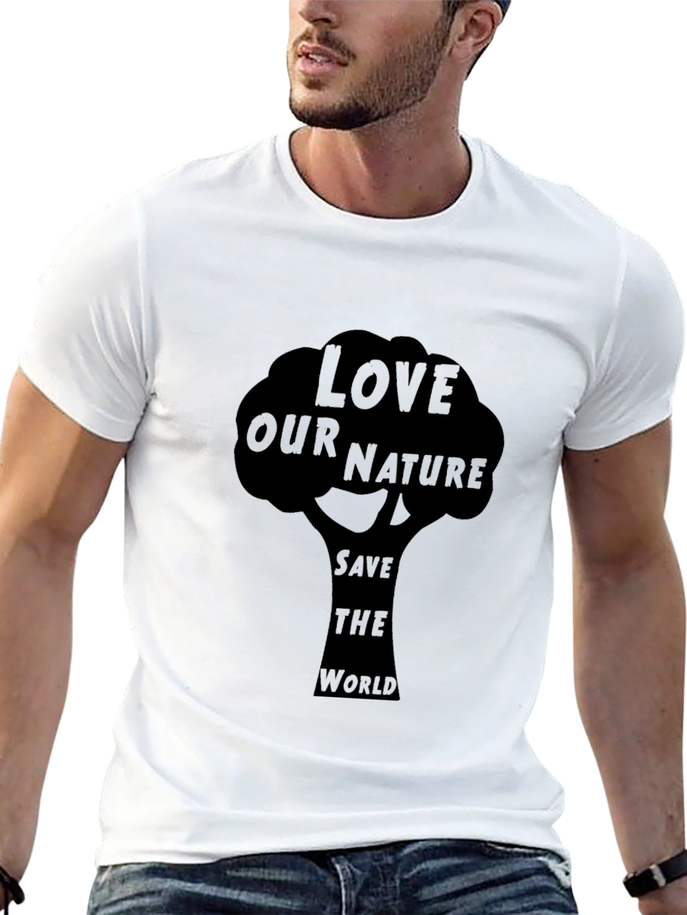 Black Eco-Friendly "Love Our Nature" Graphic Tee view 13