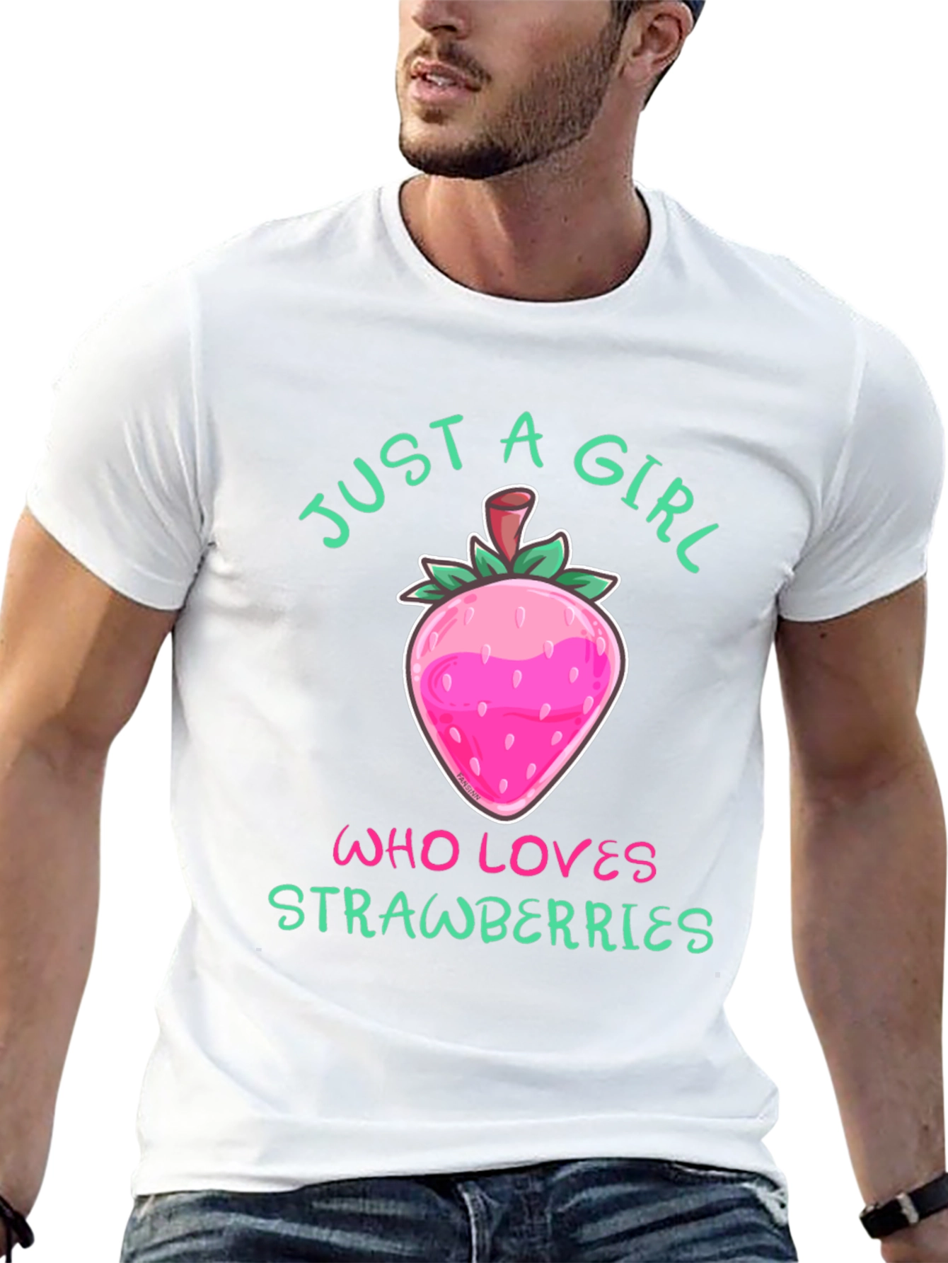 Black Strawberry Lover T-Shirt - Just A Girl Who Loves Strawberries view 13