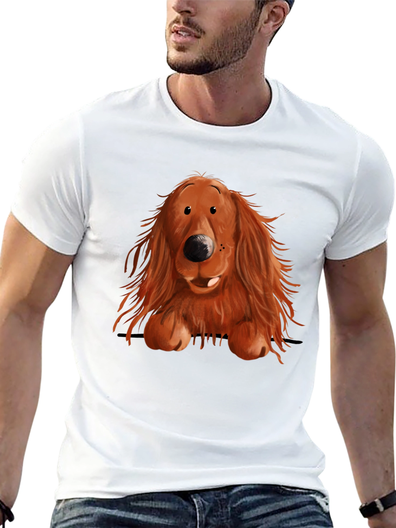 Black Cute Dog Graphic Print T-Shirt view 13