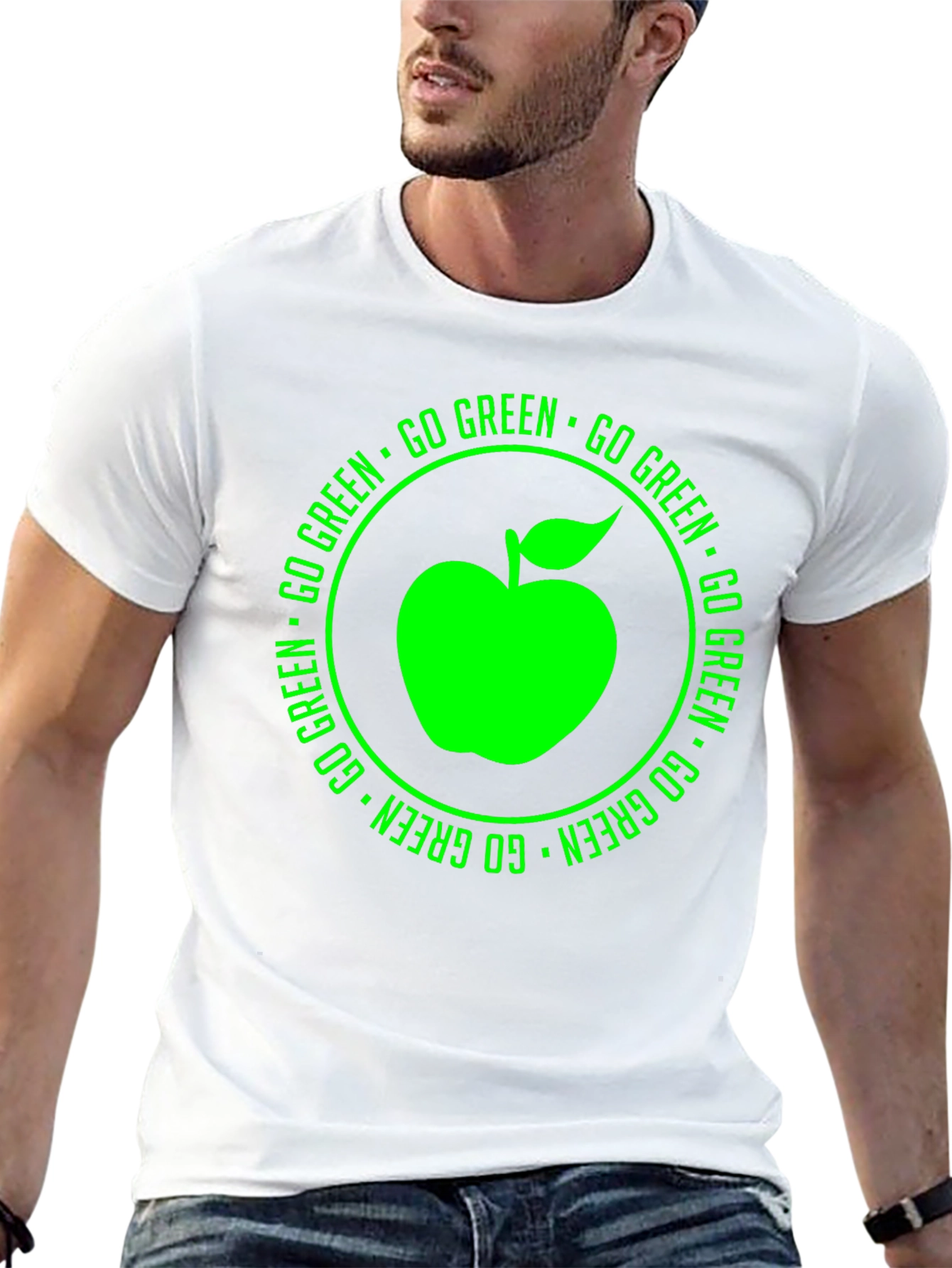 Black Go Green Apple Graphic Tee view 13