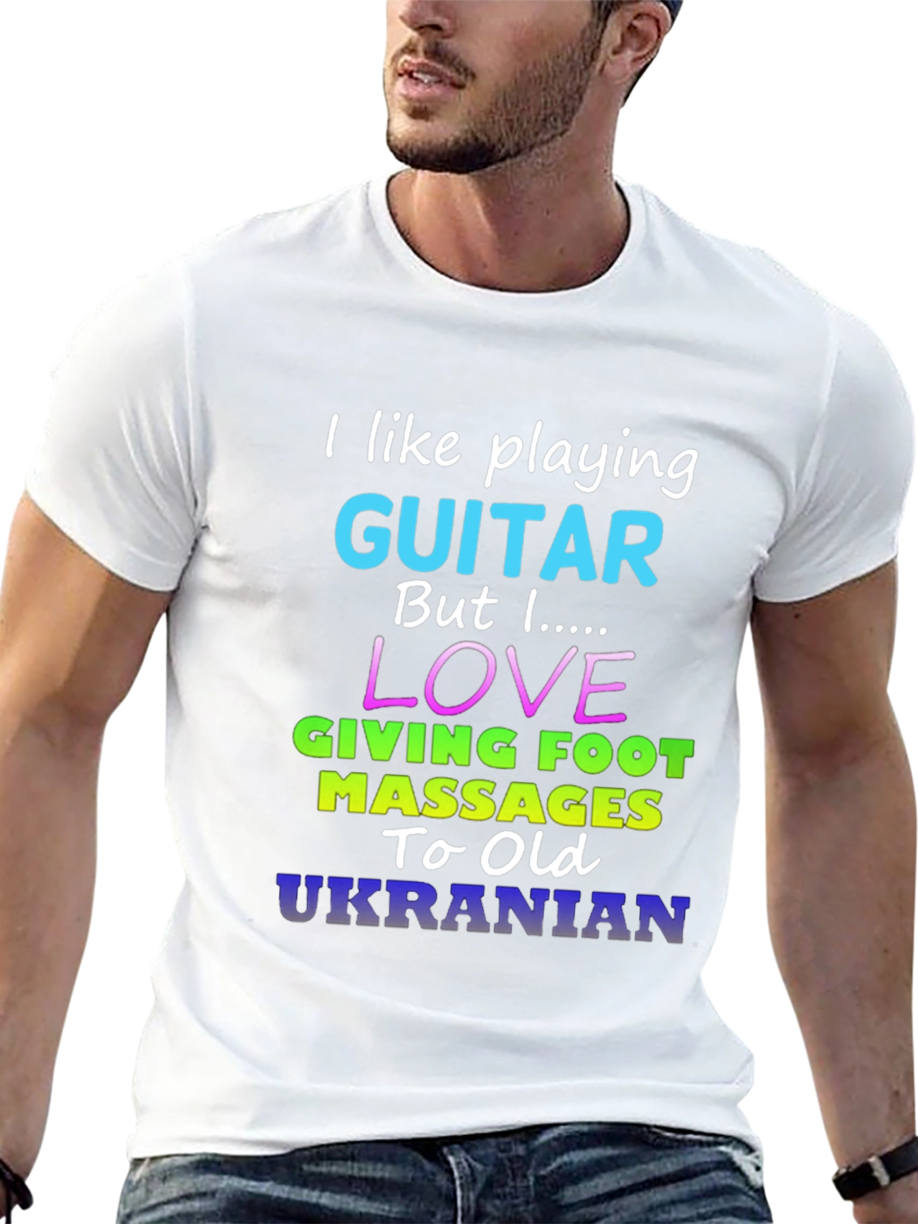 Black Funny "I Like Playing Guitar" Graphic T-Shirt view 13